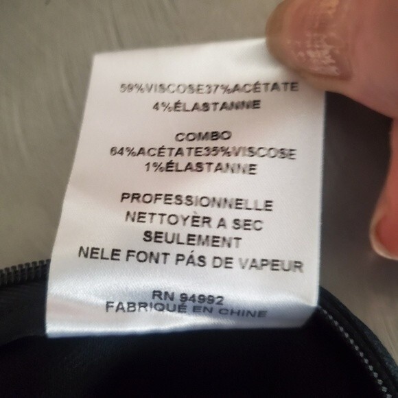 JONATHAN SIMKHAI Black Satin Combo Front Slit Pants with Button Detail sz 2 - Picture 10 of 11